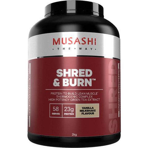 Musashi Shred & Burn Van Milkshake Powder 2kg Musashi Shred & Burn Van Milkshake Powder 2kg