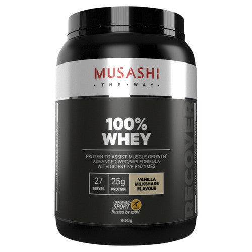 100% Whey Vanilla Milkshake 900g Front of Packaging 100% Whey Vanilla Milkshake 900g Front of Packaging