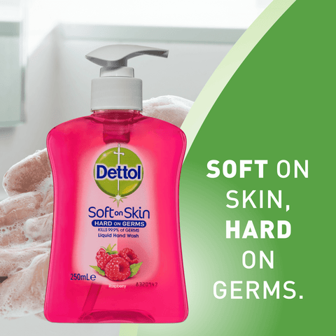 Dettol Antibacterial Liquid Hand Wash Pump Raspberry 250mL Dettol Antibacterial Liquid Hand Wash Pump Raspberry 250mL