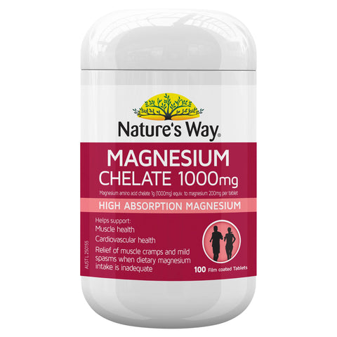 Nature's Way Magnesium Chelate 1000mg 100 Tablets Nature's Way Magnesium Chelate 1000mg 100 Tablets