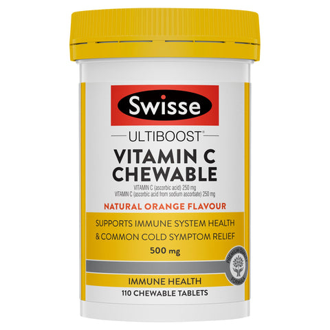 Swisse Ultiboost Vitamin C Chewable Natural Orange 110 Tablets Swisse Ultiboost Vitamin C Chewable Natural Orange 110 Tablets