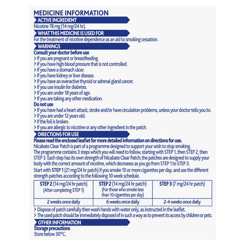 Nicabate Patch Clr 14mg 7 Nicabate Patch Clr 14mg 7