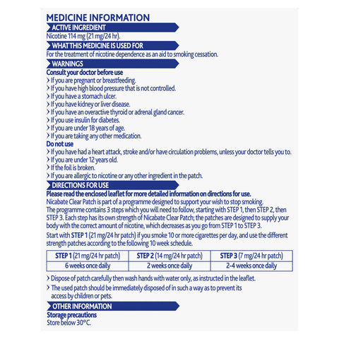 Nicabate Patch Clr 21mg 7 Nicabate Patch Clr 21mg 7