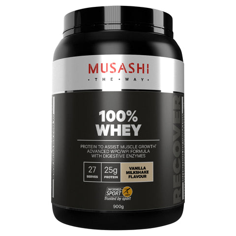 Musashi 100% Whey Vanilla Milkshake 900G Musashi 100% Whey Vanilla Milkshake 900G
