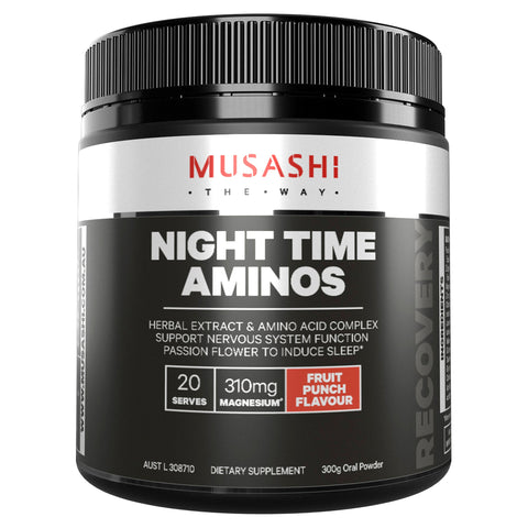 Musashi Night Time Aminos Fruit Punch 300G Musashi Night Time Aminos Fruit Punch 300G