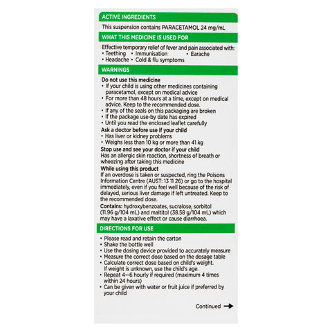 Panadol Children 1-5 years Colourfree Suspension, Orange Flavour, 100ml Panadol Children 1-5 years Colourfree Suspension, Orange Flavour, 100ml