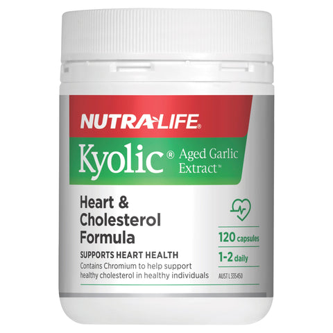 Nutra-Life Kyolic Aged Garlic Extract Heart & Cholesterol Formula 120 Capsules Nutra-Life Kyolic Aged Garlic Extract Heart & Cholesterol Formula 120 Capsules
