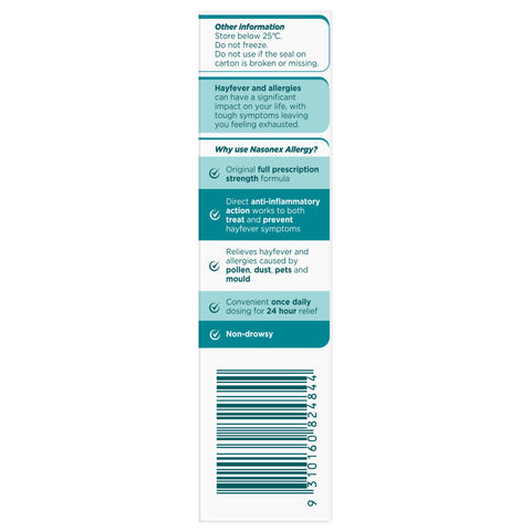 Nasonex Allergy Non-Drowsy 24 Hour Nasal Spray 140 sprays Nasonex Allergy Non-Drowsy 24 Hour Nasal Spray 140 sprays