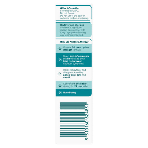 Nasonex Allergy Non-Drowsy 24 Hour Nasal Spray Twin Pack 2 x 140 sprays Nasonex Allergy Non-Drowsy 24 Hour Nasal Spray Twin Pack 2 x 140 sprays