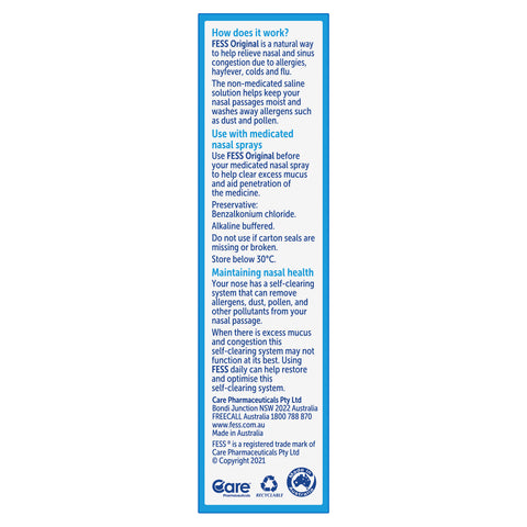 FESS Original Nasal Saline Spray 30mL FESS Original Nasal Saline Spray 30mL