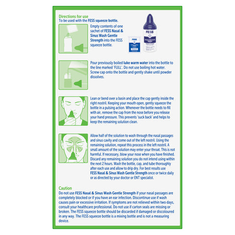 FESS Nasal & Sinus Wash Gentle Strength Saline Wash Kit 60 Pack FESS Nasal & Sinus Wash Gentle Strength Saline Wash Kit 60 Pack