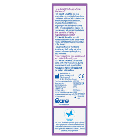 FESS Nasal & Sinus Mist Congestion Relief 100mL FESS Nasal & Sinus Mist Congestion Relief 100mL