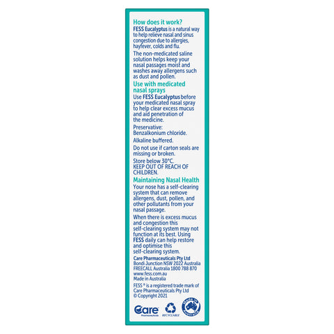 FESS Nasal Saline Spray Eucalyptus 30mL FESS Nasal Saline Spray Eucalyptus 30mL