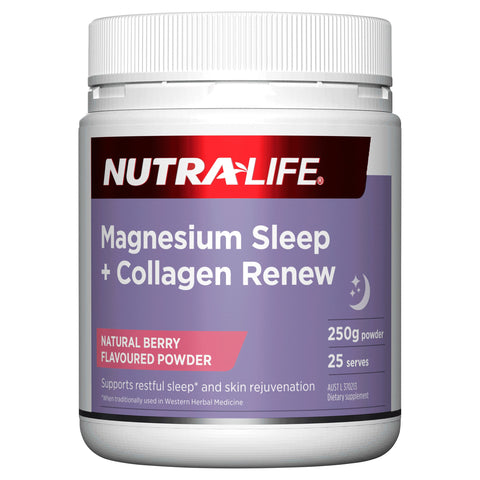 Nutra-Life Magnesium Sleep + Collagen Renew 250g Nutra-Life Magnesium Sleep + Collagen Renew 250g