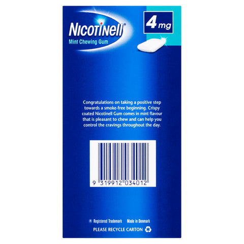 Nicotinell Stop Smoking Mint Gum Extra Strength 4mg 96 Pack Nicotinell Stop Smoking Mint Gum Extra Strength 4mg 96 Pack