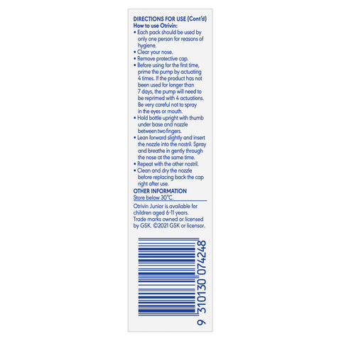 Otrivin Adult Nasal Spray, for Blocked Nose, 10mL Otrivin Adult Nasal Spray, for Blocked Nose, 10mL
