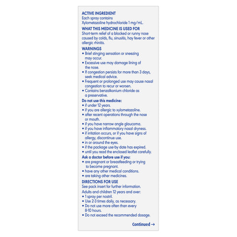 Otrivin Adt MD NSpry Menth 10ml Otrivin Adt MD NSpry Menth 10ml