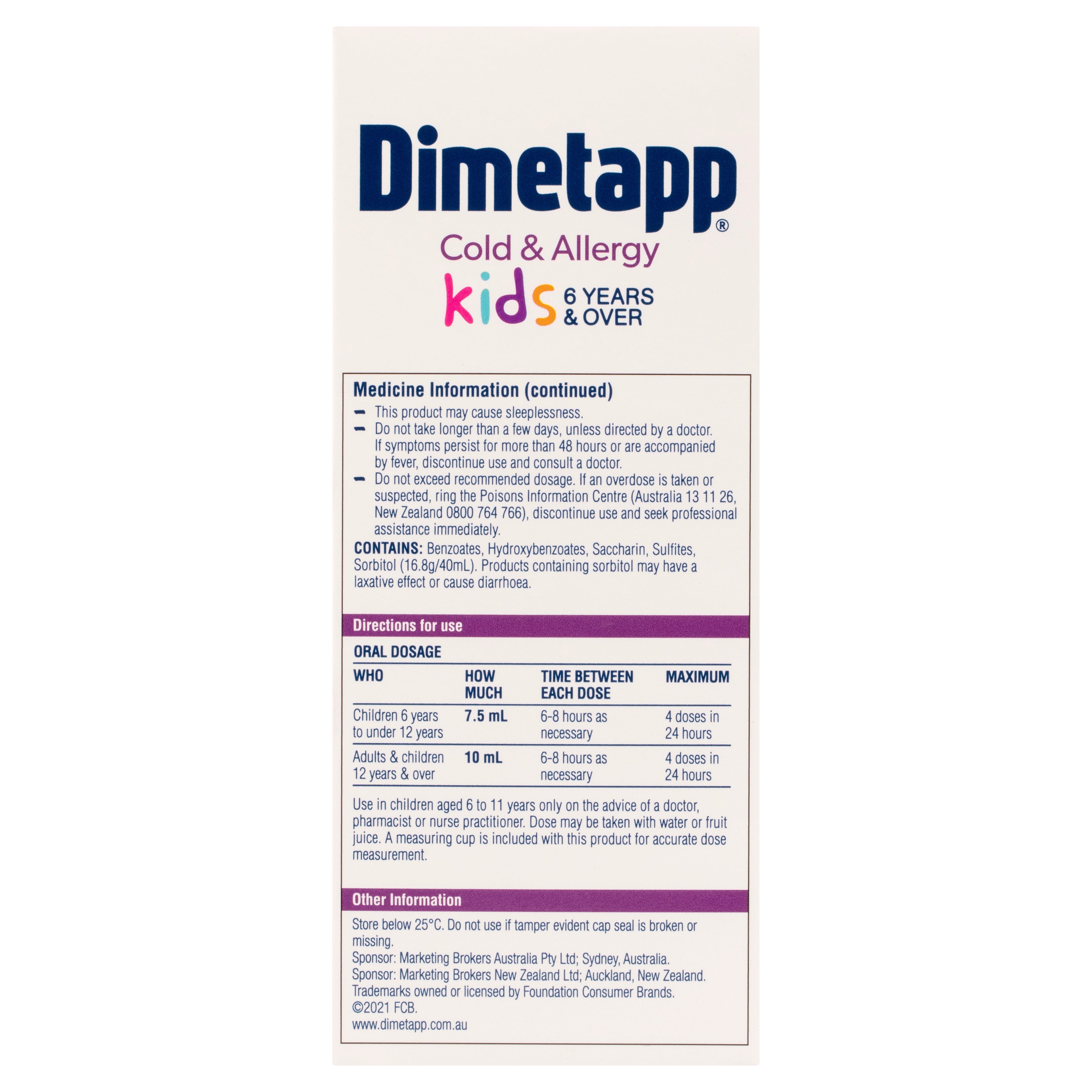 Dimetapp Kids C&A 6yrs+ Grp 200ml Dimetapp Kids C&A 6yrs+ Grp 200ml