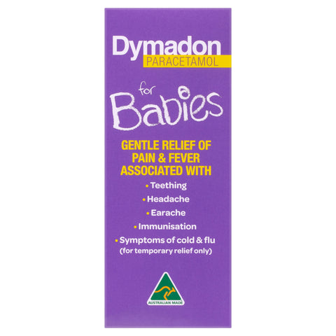 Dymadon Paracetamol for Babies 1mth-2yrs STRAWBERRY 60mL Dymadon Paracetamol for Babies 1mth-2yrs STRAWBERRY 60mL