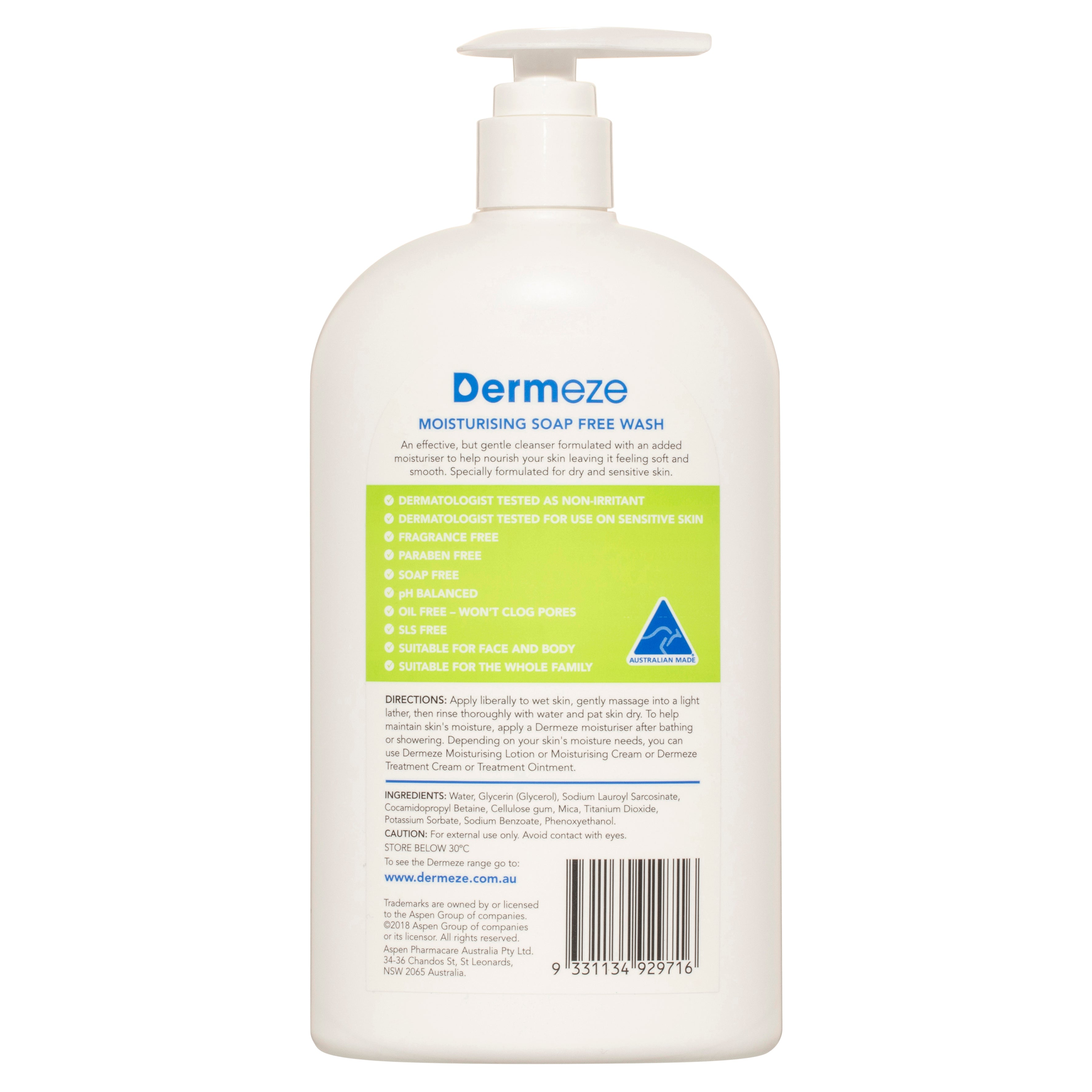 Dermeze Moist SoapFr Wsh 500ml Dermeze Moist SoapFr Wsh 500ml