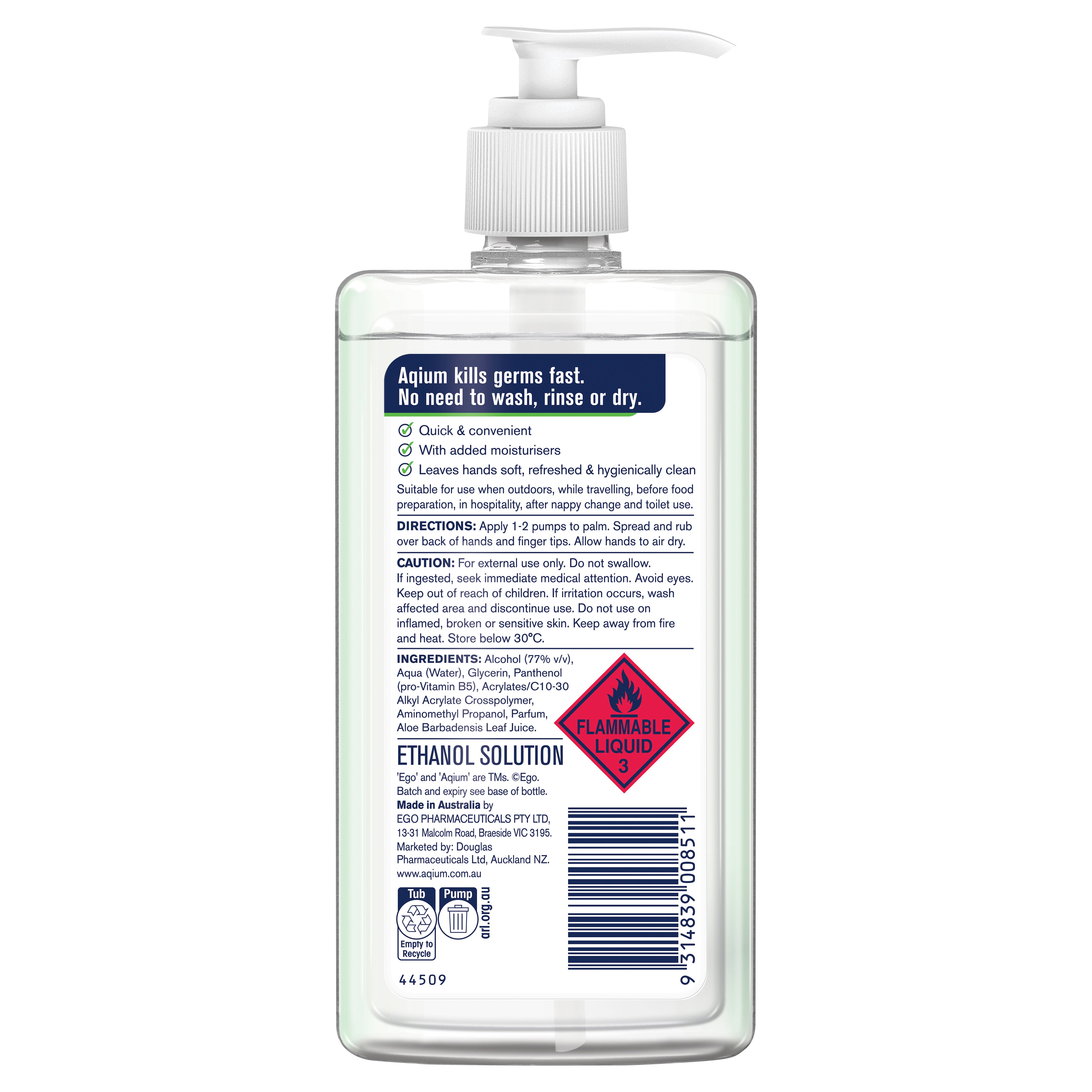 Ego Aqium H/Sanit Aloe 375ml Ego Aqium H/Sanit Aloe 375ml