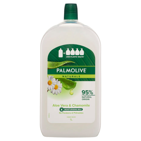 Palmolive Naturals Liquid Hand Wash Soap 1L, Aloe Vera & Chamomile Refill and Save with Moisturising Milk Palmolive Naturals Liquid Hand Wash Soap 1L, Aloe Vera & Chamomile Refill and Save with Moisturising Milk