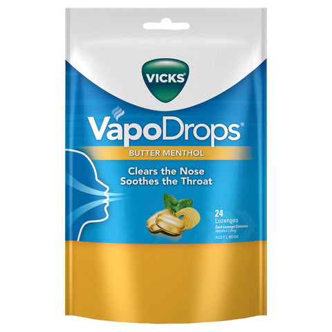 Vicks VapoDrops Butter Menthol Lozenges 24 Pack Vicks VapoDrops Butter Menthol Lozenges 24 Pack