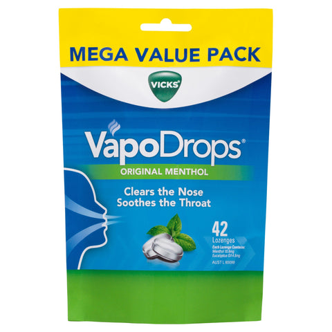 Vicks VapoDrops Original Menthol 42 Lozenges Vicks VapoDrops Original Menthol 42 Lozenges