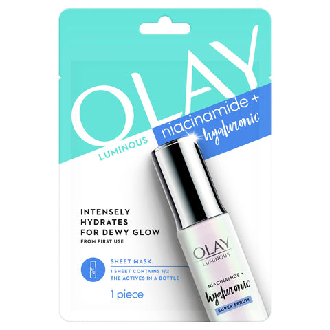 Olay Luminous Niacinamide + Hyaluronic Stretchable Face Sheet Mask Olay Luminous Niacinamide + Hyaluronic Stretchable Face Sheet Mask