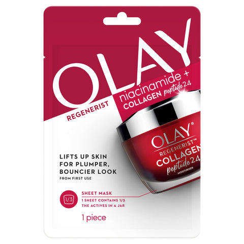 Olay Regenerist Niacinamide + Collagen Peptide24 Face Sheet Mask Olay Regenerist Niacinamide + Collagen Peptide24 Face Sheet Mask
