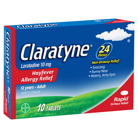 Claratyne Allergy Hayfever Relief Antihistamine Tablets 10 pack Claratyne Allergy Hayfever Relief Antihistamine Tablets 10 pack