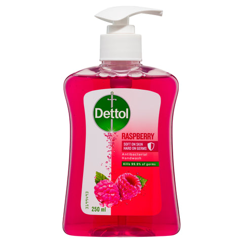 Dettol Antibacterial Liquid Hand Wash Pump Raspberry 250mL Dettol Antibacterial Liquid Hand Wash Pump Raspberry 250mL