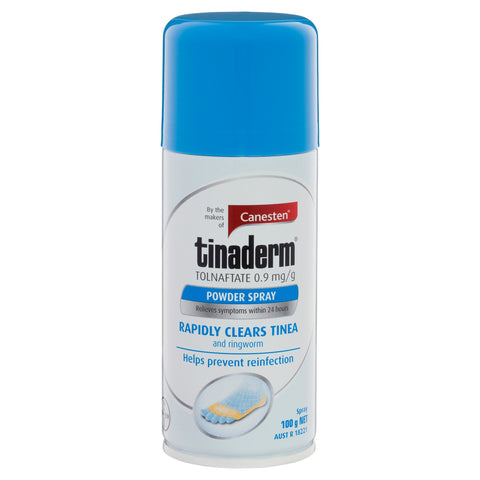 Canesten Tinaderm Powder Spray Tinea and Ringworm Treatment 100g Canesten Tinaderm Powder Spray Tinea and Ringworm Treatment 100g
