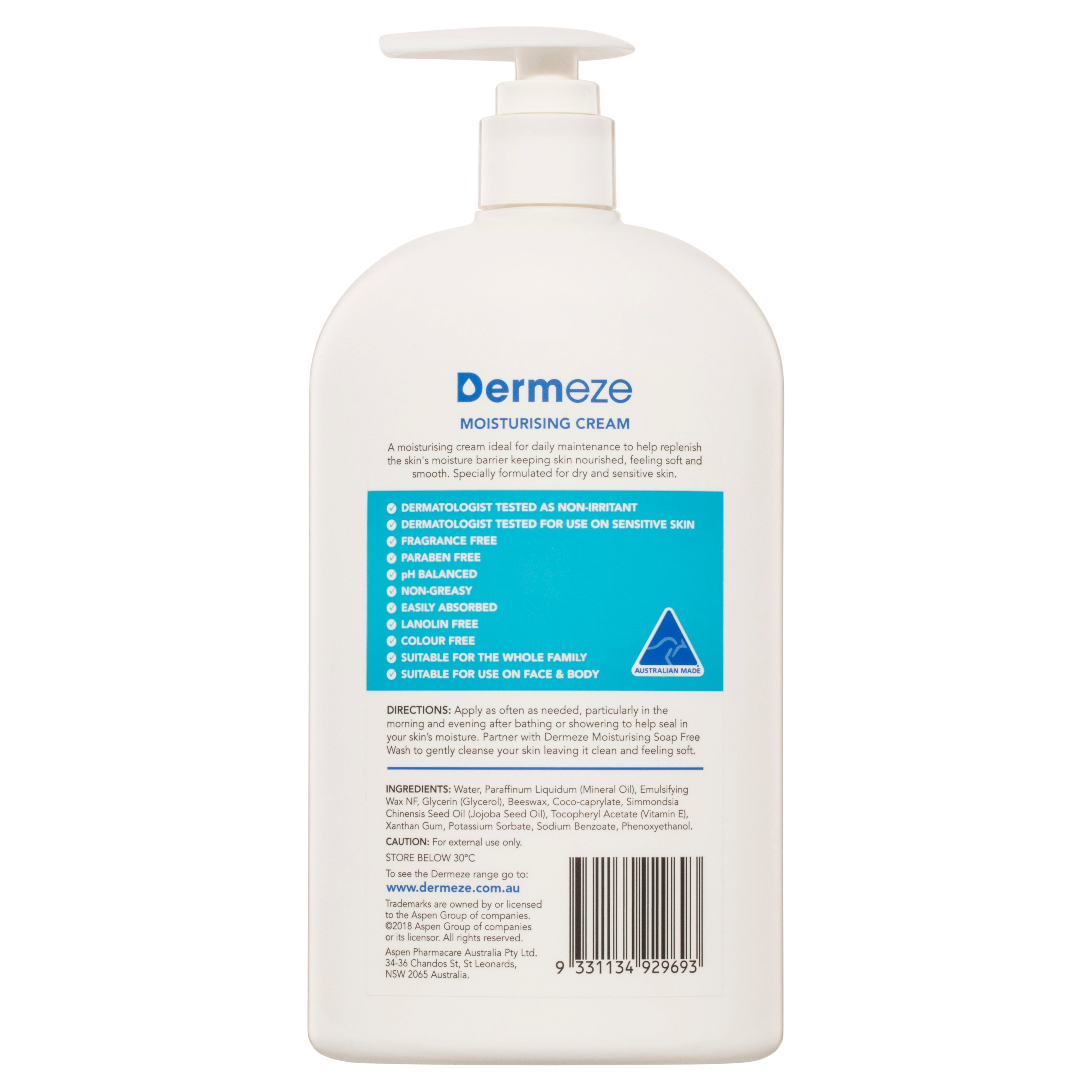 Dermeze Moist Crm 500g Btle Dermeze Moist Crm 500g Btle