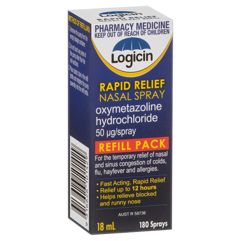Logicin Rapid Relief Nasal Spray Refill 18mL Logicin Rapid Relief Nasal Spray Refill 18mL
