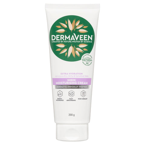 DermaVeen Extra Hydration Sheer Moisturising Cream 200g DermaVeen Extra Hydration Sheer Moisturising Cream 200g