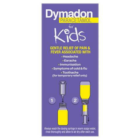 Dymadon Paracetamol for Kids 2-12yrs ORANGE 100mL Dymadon Paracetamol for Kids 2-12yrs ORANGE 100mL