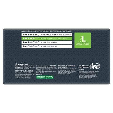 Depend Real Fit Incontinence Underwear Men Large 8 Pack Depend Real Fit Incontinence Underwear Men Large 8 Pack