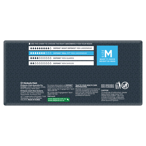 Depend Real Fit Incontinence Underwear Men Medium 8 Pack Depend Real Fit Incontinence Underwear Men Medium 8 Pack