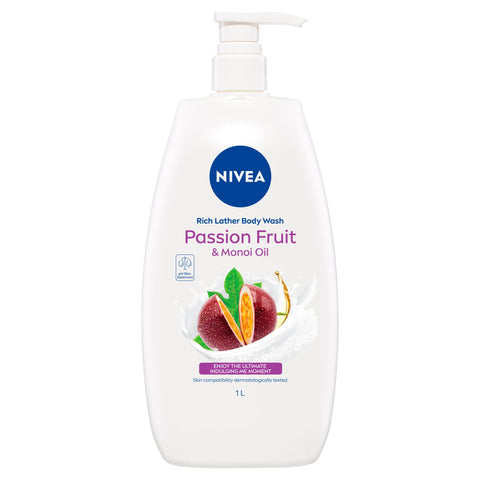NIVEA Rich Lather Passion Fruit & Monoi Oil Body Wash 1L NIVEA Rich Lather Passion Fruit & Monoi Oil Body Wash 1L