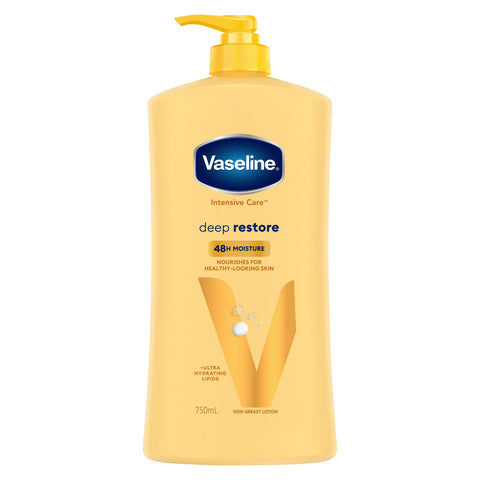 Vaseline Intensive Care Deep Restore Body Lotion for nourished, healthy-looking skin 750mL Vaseline Intensive Care Deep Restore Body Lotion for nourished, healthy-looking skin 750mL