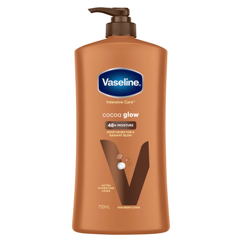 Vaseline Intensive Care Cocoa Glow Body Lotion for a beautiful, radiant glow 750mL Vaseline Intensive Care Cocoa Glow Body Lotion for a beautiful, radiant glow 750mL