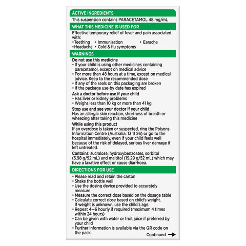 Panadol Children 5-12 Years Suspension, Fever & Pain Relief, Orange Flavour, 100 mL Panadol Children 5-12 Years Suspension, Fever & Pain Relief, Orange Flavour, 100 mL