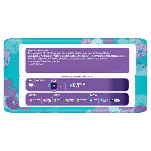 Always Discreet Plus Underwear 9 Medium Pants For Bladder Leaks and Adult Incontinence Always Discreet Plus Underwear 9 Medium Pants For Bladder Leaks and Adult Incontinence