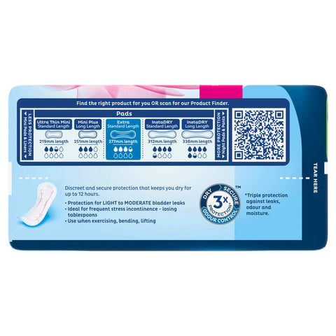 TENA Pads Extra Standard Length 12 Pack TENA Pads Extra Standard Length 12 Pack