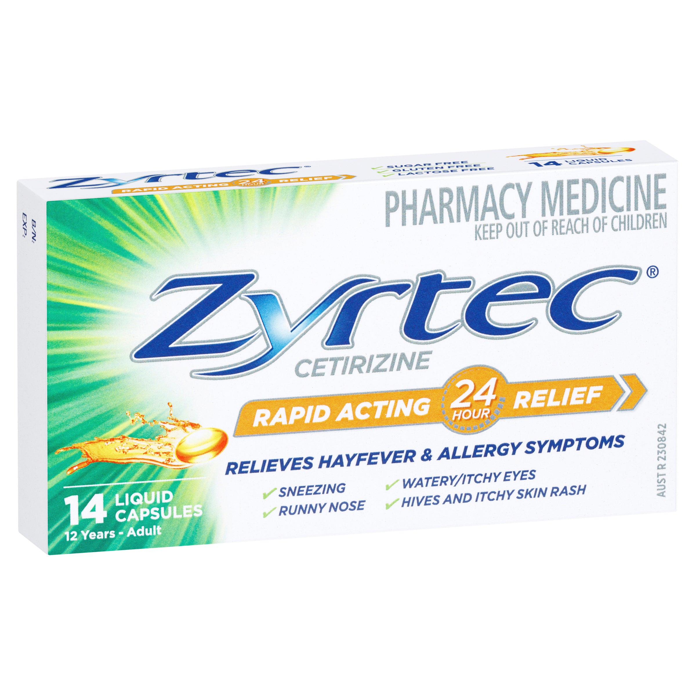 Zyrtec Liq Cap 10mg 14 Zyrtec Liq Cap 10mg 14