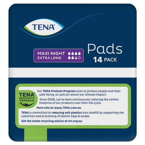 TENA Pads Maxi Night Extra Long Length 14 Pack TENA Pads Maxi Night Extra Long Length 14 Pack