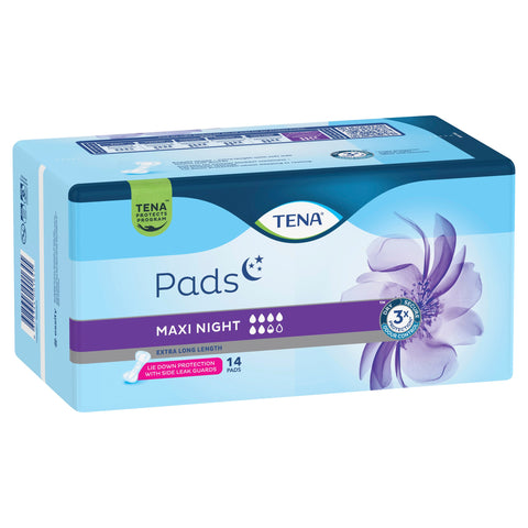 TENA Pads Maxi Night Extra Long Length 14 Pack TENA Pads Maxi Night Extra Long Length 14 Pack