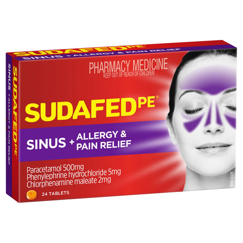Sudafed PE Sinus Pain/Allergy Tab24 Sudafed PE Sinus Pain/Allergy Tab24