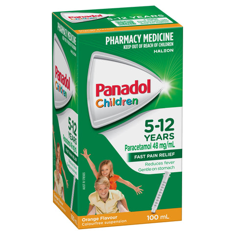 Panadol Children 5-12 Years Suspension, Fever & Pain Relief, Orange Flavour, 100 mL Panadol Children 5-12 Years Suspension, Fever & Pain Relief, Orange Flavour, 100 mL